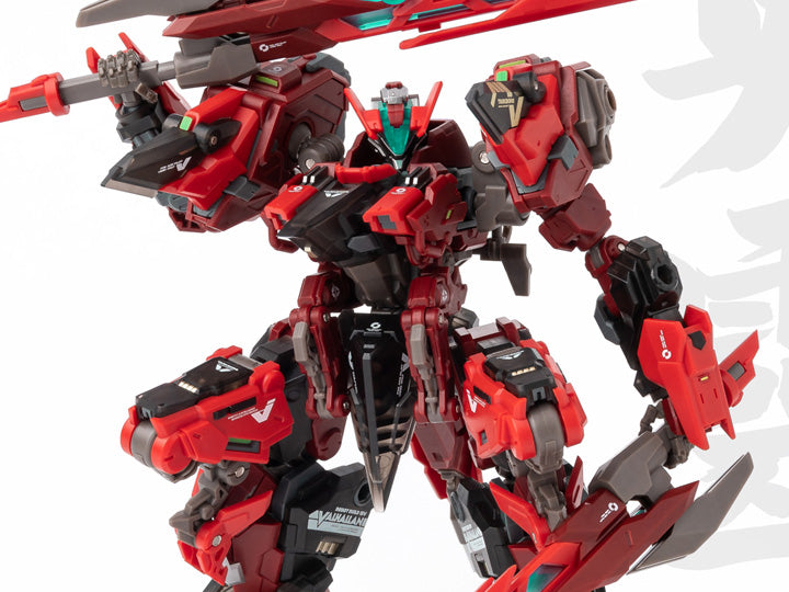 The hand-held armament can be recombined into various forms, and the silhouette of the robot can be greatly changed. As a result, it became one of the largest product volumes in the series. In addition, while there are heroic elements in various places such as the wings of the shoulders and the shape of the head, the body color summarized in red gives this product a "vicious" character image. As a basic specification of this series, each joint has a wide range of motion and various poses can be applied.