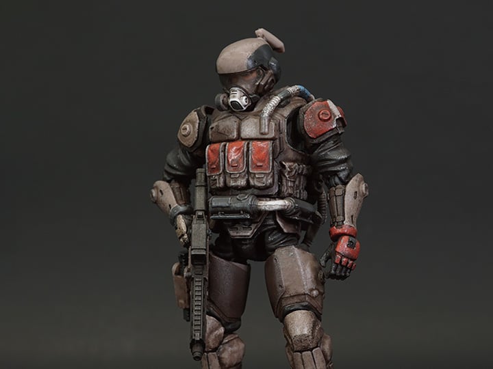 Within the notorious Yamato Gray Zone, known for its heavy acid rain contamination, nuclear fallout, and continuous volcanic eruptions - some of the worst pollution in the world - the Red Crow Hazmat Ronin remain faithful in their allegiance to the Cabinet and Republic. Their enemies include not only the terrorists raging in the hazard zones, but also bandits equipped with CBRN weapons.