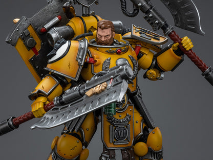 This Warhammer 40K Imperial Fists “The Horus Heresy” product line offers a compelling collection of action figures capturing the essence of the Imperial Fists Space Marine Legion during the pivotal era of “The Horus Heresy.” Meticulously crafted and intricately detailed, these figures showcase the iconic yellow and black color scheme of the Imperial Fists, symbolizing their stoic determination and unwavering loyalty to the Imperium of Man.