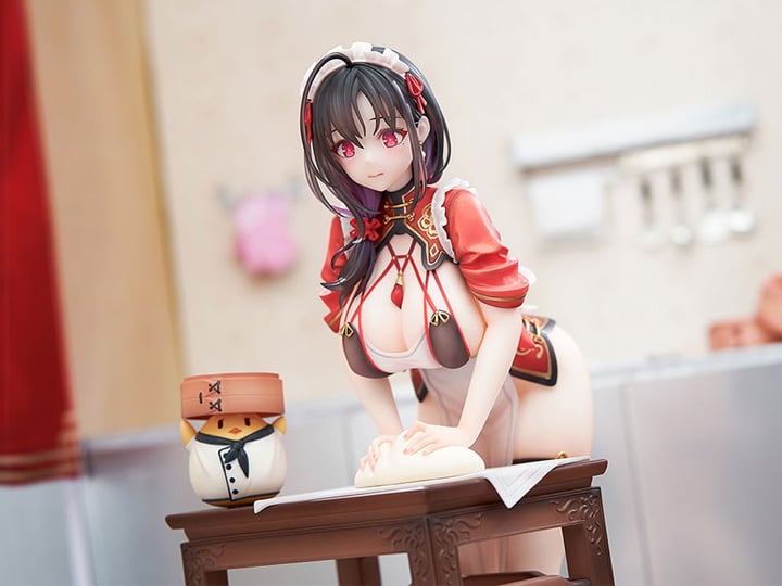 From the Azur Lane video game comes the Ting An (Tender White Jade Ver.) 1/7 scale figure by Apex! This detailed figure is around 9 inches tall and displays Ting An in the kitchen in while she attempts to knead some dough. This figure includes an additional face part to display Ting An with a "heart eyes" expression. Be sure to add this figure to your collection!