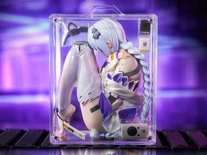 Introducing the original "Girl in the Box" 1/7 scale figure by Snail Shell! This exquisite item offers an ultimate experience in layered color shifts and textures. Adorned with a pearlescent paint, the clothing on this figure shimmers in a rainbow spectrum, reflecting a myriad of colors.