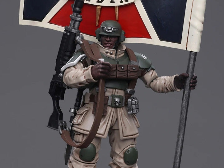 (Pre-order) Joy Toy Astra Militarum Cadian Command Squad Veteran with Regimental Standard