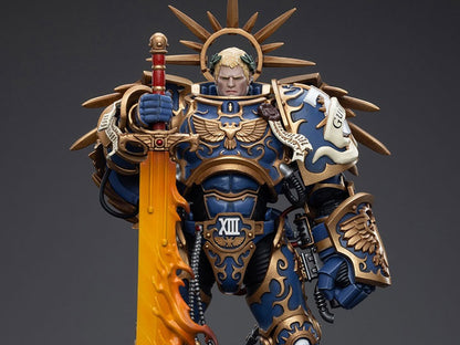 Held by some as a paragon among the Emperor's sons, Roboute Guilliman was as much a patrician statesman and empire-builder as he was an indefatigable warrior. A being of preternatural intelligence, cold reason and indomitable will, Guilliman forged his XIIIth Legion into a vast force of conquest and control, a weapon by which he made himself the master of a stellar domain in the Eastern Fringe of the galaxy, the Realm of Ultramar, which during his lifetime spanned five hundred worlds.