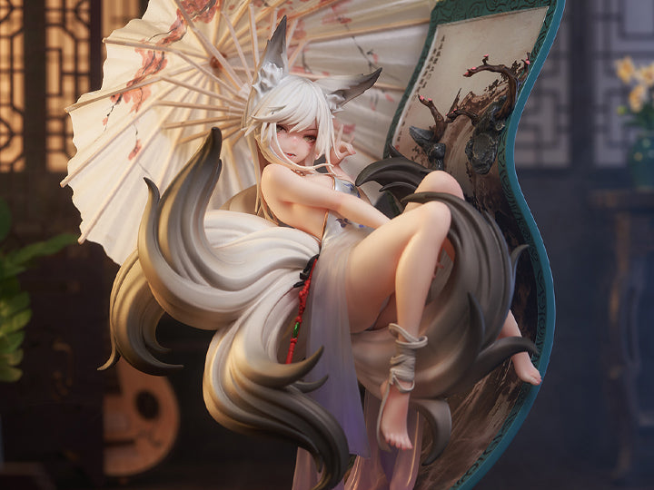 AniMester is proud to introduce a new 1/7 scale figure that will fit perfectly into your collection: the Fox Fairy Mo Li! Seen hovering in the air, she holds her umbrella next to a painted scroll while making a fox sign with her other hand. Don't miss out and order yours today!