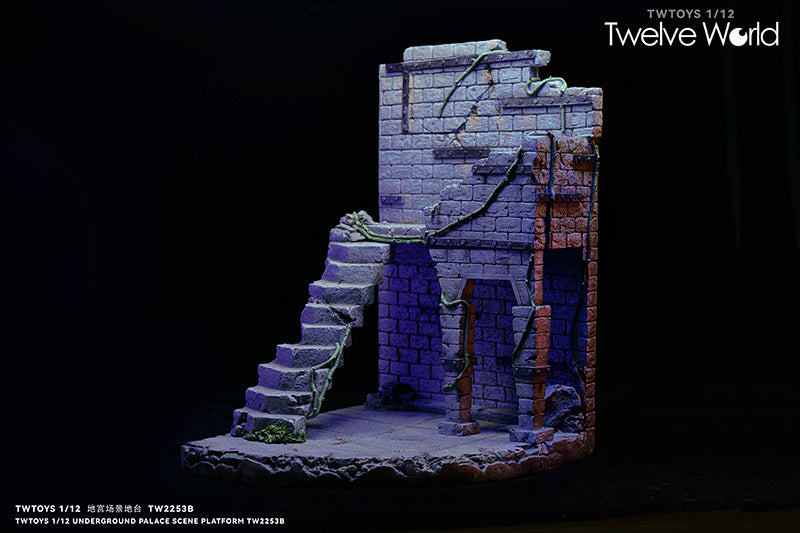 Take your figure display to the next level with this Abandoned Site platform. This base is presented in 1/12 scale and has been sculpted with fine detail and features beautiful paint applications.   Figures pictured are not included. Underground Palace Dungeon TW2253A shown for reference and not included (sold separately).