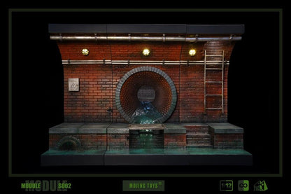 The American comic style sewer diorama base is divided into three different scenes and can be freely spliced for use. It not only displays the scene of the sewer, but also restores the details of the top road surface, increasing the interactivity and playability of your favorite 1/12 scale figures. Order yours today!  This complete set will include a bonus fire hydrant (unpainted).  Figures shown not included (shown for scale)