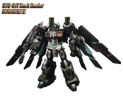 The S.T.Commander Dark Savior from TFC toys stands around 9.50 inches tall in robot mode and converts into a transport vehicle. The S.T.Commander Dark Savior figure is highly articulated and features real rubber tires and an assortment of armor pieces.