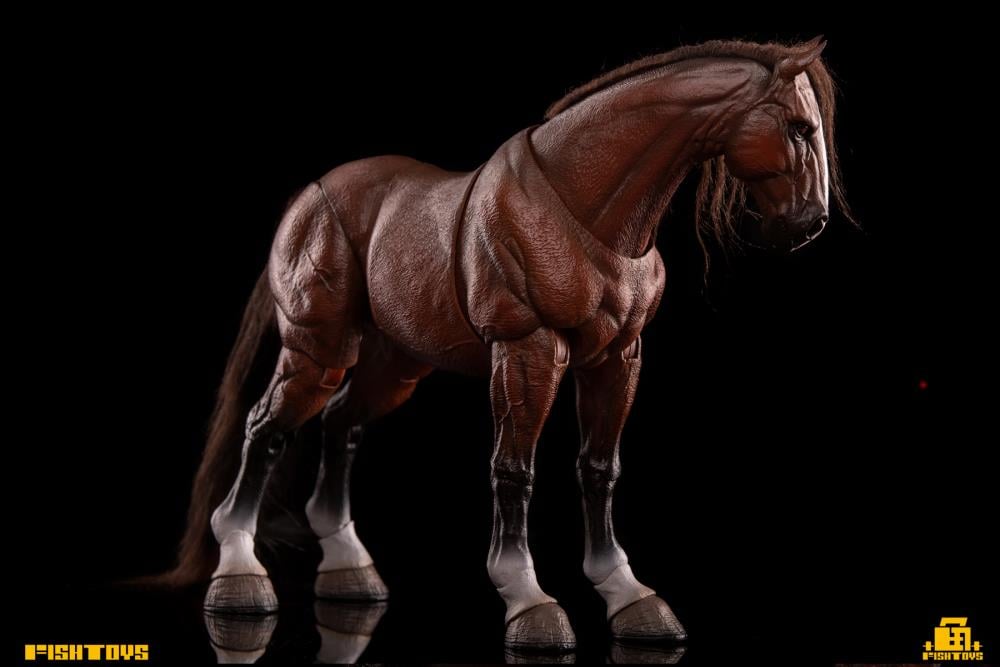 Fish Toys is proud to present a new entry in their Wilderness Series that will add some horsepower to your 1/12 collection: the Horse (Basic B Ver.)! Equipped with a full saddle, this figure includes 24 movable joints and includes a closed-mouth head sculpt with hairy lower legs. Don't miss out on adding this figure to your collection and ride off into the sunset!  Other figures shown not included (sold separately)