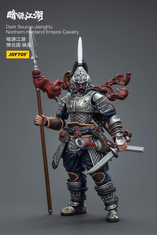 Introducing the remarkable Joy Toy Dark Source JiangHu Northern Hanland Empire Cavalry action figure. This meticulously crafted action figure brings the mystical world of JiangHu to life, capturing the essence and prowess of a legendary warrior. Every inch of this action figure showcases the artistry and craftsmanship that JoyToy is renowned for, ensuring an authentic and immersive experience for collectors and enthusiasts alike.  Dark Source JiangHu War Horse figure not included (sold separately)