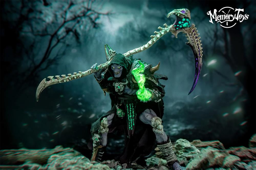 From Memory Toys comes the highly detailed Necromancer Sharman action figure featuring multiple points of articulation and an impressive array of interchangeable parts and accessories. This will make a terrific addition to any figure collection needing to be raised from the dead!