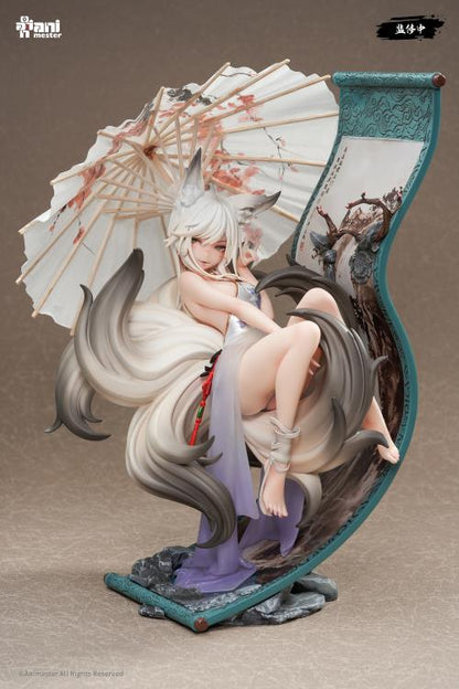 AniMester is proud to introduce a new 1/7 scale figure that will fit perfectly into your collection: the Fox Fairy Mo Li! Seen hovering in the air, she holds her umbrella next to a painted scroll while making a fox sign with her other hand. Don't miss out and order yours today!