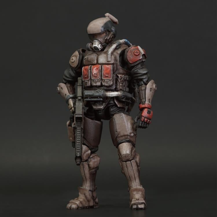 Within the notorious Yamato Gray Zone, known for its heavy acid rain contamination, nuclear fallout, and continuous volcanic eruptions - some of the worst pollution in the world - the Red Crow Hazmat Ronin remain faithful in their allegiance to the Cabinet and Republic. Their enemies include not only the terrorists raging in the hazard zones, but also bandits equipped with CBRN weapons.