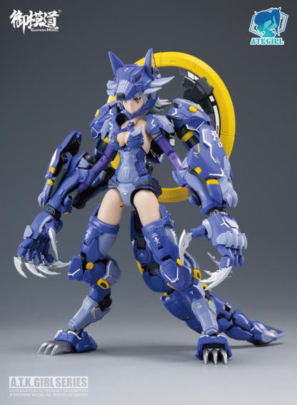 The monster wolf girl "Fenrir" is a 1/12 scale mecha-girl plastic model kit is ready to add to your collection! The wolf robot can be taken apart and used as an exoskeleton battle suit.