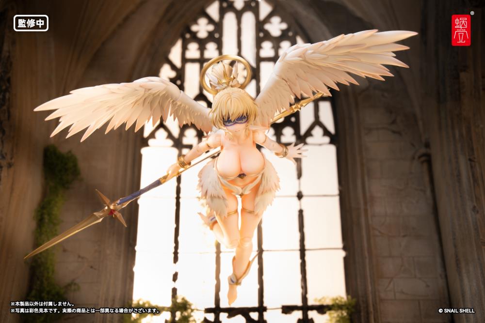 Add to your figure collection with the Angel Angela 1/12 scale action figure by Snail Shell. This figure displays Angel Angela with a golden halo and a spear. Angela is fully articulated for creating a variety of poses, along with including additional parts and accessories to customize the figure. Be sure to add it to your collection!