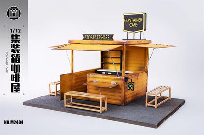 Create your perfect display with this 1/12 scale "Container Cafe" diorama base. Fitting with most 1/12 scale figures, this diorama is perfect for any shop keeper.