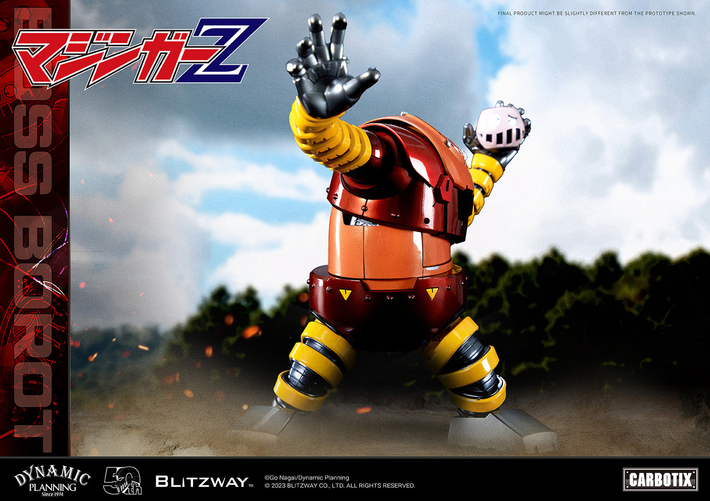 Blitzway development team has prepared a gift that will surprise you, in honor of Mazinger Z, the originator of modern robot cartoons. We recall the humorous BOSS BOROT from the animated series Mazinger Z, whose subject matter was always heavy and serious, would always make us laugh. To recreate BOSS BOROT, from his numerous witty mannerisms to his erratic behavior, required considerable thought on the part of the creators of Blitzway.