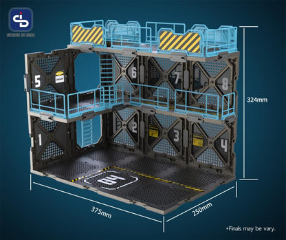 All parts of the SIB system are interchangeable, allowing you to freely customize, modify, or create multiple scenes. Each set is compatible with 1/24 and 1/18 scale action figures, or 2.5 to 3.75-inch figures; you can also modify to any other scales or sizes. When completed, the diorama is in 3D, so not only can it face 1 side, it can also display the figures in any angle.