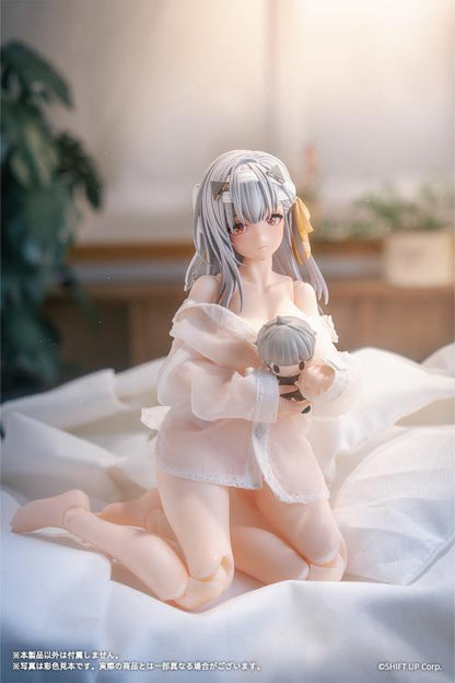 From the popular smartphone game Goddess of Victory: Nikke, Modernia: First Encounter is now available as an action figure! 

This 1/12 scale Modernia figure comes with interchangeable faces (happy, sad, and expressionless) all of which feature movable eyeballs. The figure is fully posable and features a fine gradation painting all over to carefully replicate her skin tone.