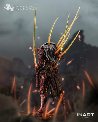 Raging onto the battlefield with the heat of a roaring inferno is the dreaded Yaksha King from the smash hit video game Black Myth: Wukong! A fresh new entry in the InArt line of 1/12 scale dynamic action figures, the Yaksha King wields his wicked elbow blades with an unrelenting ferocity that is capable of driving back even the Destined One from a straight forward assault.
