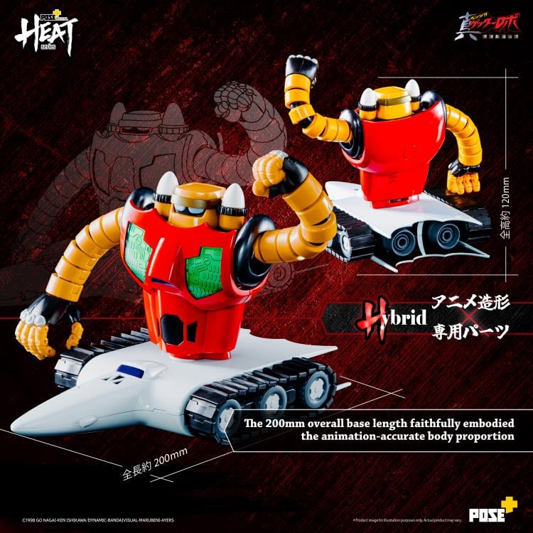 Based on the OVA Getter Robo Armageddon, this Getter 3 action figure is the third to be offered in this fantastic lineup. Carefully considered details seek to provide all the charm of the original work and bring the animation to life. This figure features arm lengthening parts, along with additional parts and accessories to create fun poses with the figure. Be sure to add this figure to your collection!