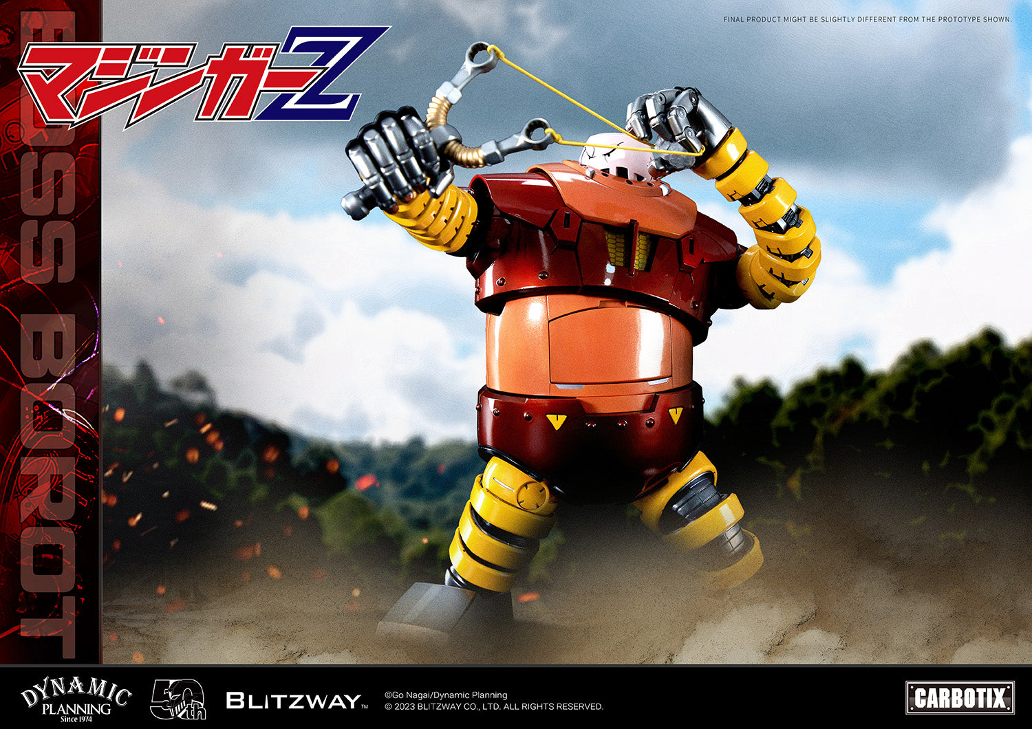 Blitzway development team has prepared a gift that will surprise you, in honor of Mazinger Z, the originator of modern robot cartoons. We recall the humorous BOSS BOROT from the animated series Mazinger Z, whose subject matter was always heavy and serious, would always make us laugh. To recreate BOSS BOROT, from his numerous witty mannerisms to his erratic behavior, required considerable thought on the part of the creators of Blitzway.