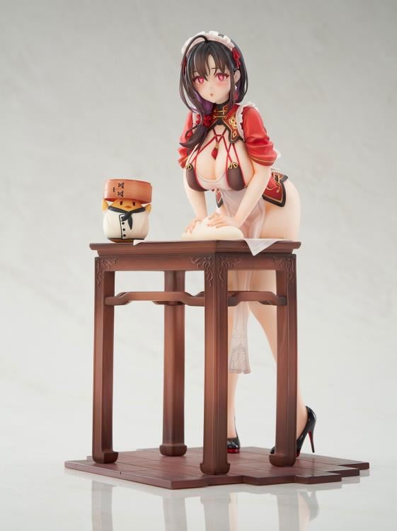 From the Azur Lane video game comes the Ting An (Tender White Jade Ver.) 1/7 scale figure by Apex! This detailed figure is around 9 inches tall and displays Ting An in the kitchen in while she attempts to knead some dough. This figure includes an additional face part to display Ting An with a "heart eyes" expression. Be sure to add this figure to your collection!