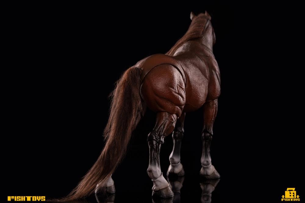 Fish Toys is proud to present a new entry in their Wilderness Series that will add some horsepower to your 1/12 collection: the Horse (Basic B Ver.)! Equipped with a full saddle, this figure includes 24 movable joints and includes a closed-mouth head sculpt with hairy lower legs. Don't miss out on adding this figure to your collection and ride off into the sunset!  Other figures shown not included (sold separately)