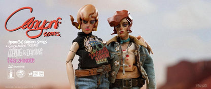 Embrace your rebellious side with these Canyon Sisters figures! Mrs. T and Mrs. L feature premium articulation and include custom fabric clothing for a more authenctic look. They also come with a wide variety of accessories for endless display options!