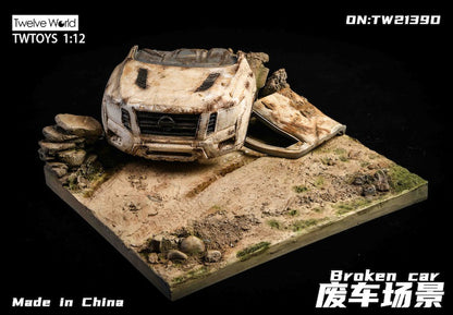 Twelve World Scrap Car Scene (D) 1/12 Scale Diorama Base