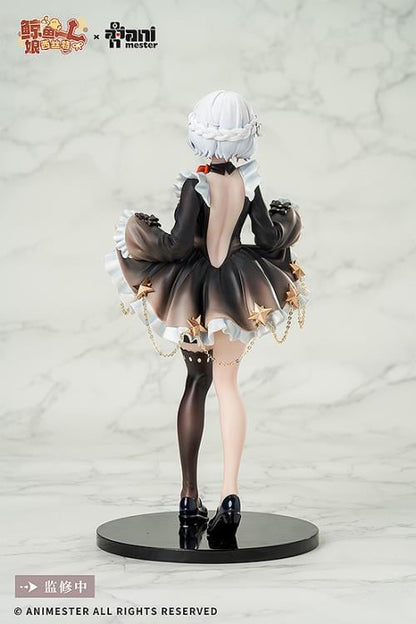 From AniMester comes a 1/7 scale figure of the Virtual Idol Sister. With playful short hair, dreamy blue eyes, a sweet lolita skirt and a sexy, curvy physique, this virtual idol is sure to charm! The black silk and garter visible beneath her slightly lifted skirt create an even more eye-catching look!  The figure also features a special tracking eye feature. The position of the pupils change as though tracking the viewer depending on the viewing angle.