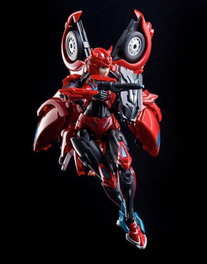 Expand your action figure collection with the CS-02 Little Red figure by Collection Space. This figure is just under 7 inches tall and comes with additional parts and accessories to customize your figure. The figure is able to convert from a humanoid mode into vehicle mode. Be sure to add this figure to your collection!