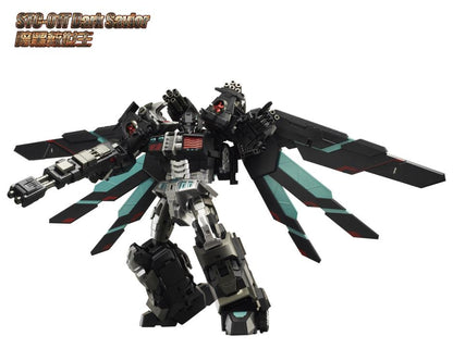 The S.T.Commander Dark Savior from TFC toys stands around 9.50 inches tall in robot mode and converts into a transport vehicle. The S.T.Commander Dark Savior figure is highly articulated and features real rubber tires and an assortment of armor pieces.