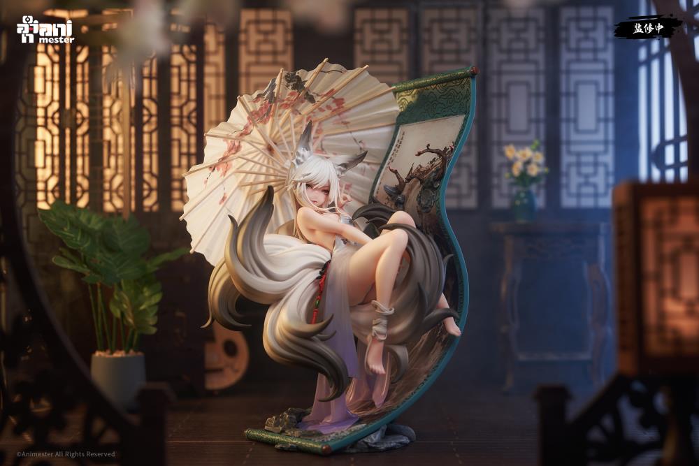 AniMester is proud to introduce a new 1/7 scale figure that will fit perfectly into your collection: the Fox Fairy Mo Li! Seen hovering in the air, she holds her umbrella next to a painted scroll while making a fox sign with her other hand. Don't miss out and order yours today!