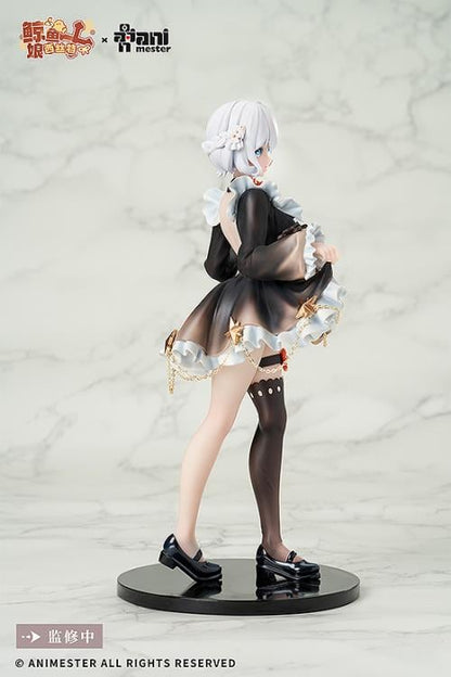 From AniMester comes a 1/7 scale figure of the Virtual Idol Sister. With playful short hair, dreamy blue eyes, a sweet lolita skirt and a sexy, curvy physique, this virtual idol is sure to charm! The black silk and garter visible beneath her slightly lifted skirt create an even more eye-catching look!  The figure also features a special tracking eye feature. The position of the pupils change as though tracking the viewer depending on the viewing angle.