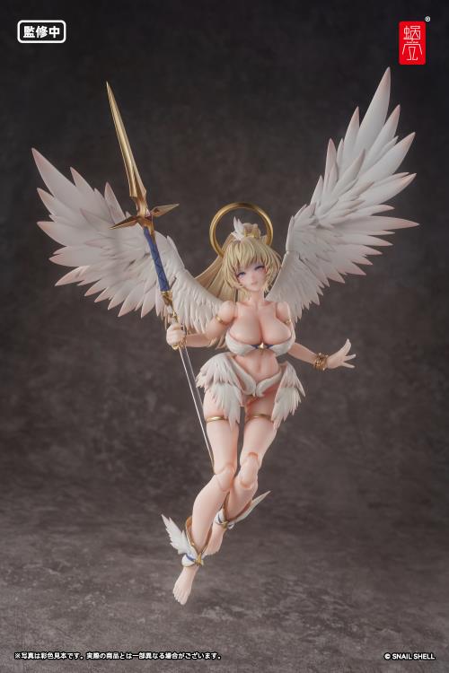 Add to your figure collection with the Angel Angela 1/12 scale action figure by Snail Shell. This figure displays Angel Angela with a golden halo and a spear. Angela is fully articulated for creating a variety of poses, along with including additional parts and accessories to customize the figure. Be sure to add it to your collection!