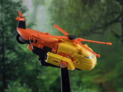 This MS-36 Sand Leopard figure can convert between three modes; robot, helicopter, and off-road vehicle. When in robot mode, the figure is fully articulated and features a blaster weapon.