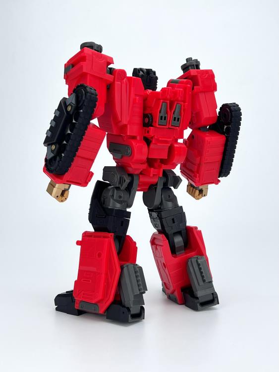 From Fans Hobby comes the Master Builder MB-20 X-Load converting robot. This robot features a red and black color scheme and can convert into a vehicle. This highly detailed X-Load figure is a terrific addition to any collection.