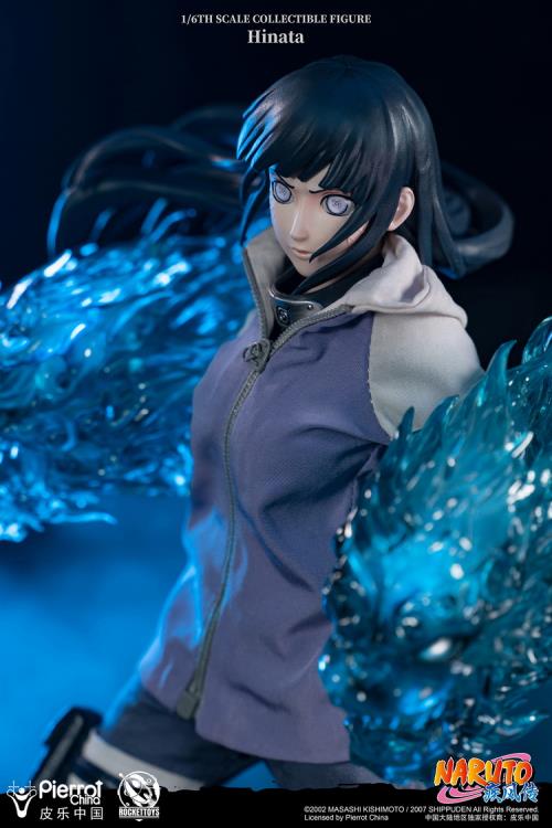 From the hit anime series Naruto: Shippuden comes a 1/6 scale collectible figure of Hinata Hyuga! This articulated figure includes her full outfit from the series, along with effect parts to replicate her double lion fist special attack. The set also comes with alternate head sculpts, interchangeable eyes, multiple hands, and shoes.