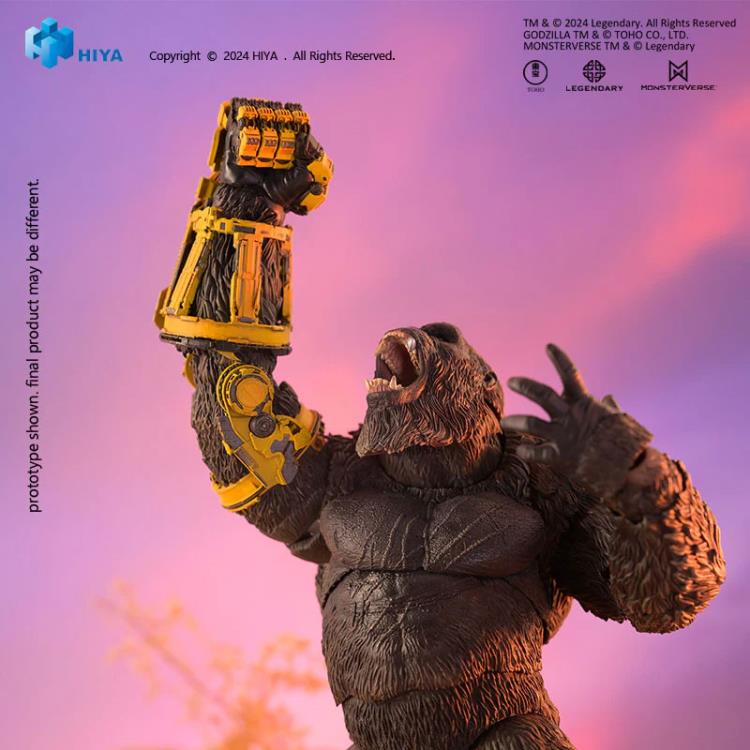 From Godzilla x Kong: The New Empire, Hiya Toys introduces the B.E.A.S.T. Glove Version of Kong, capturing the awe-inspiring presence of the great ape as he confronts a formidable new threat.

Standing at 6.2" tall, this highly detailed figure is crafted using original CG data, with multi-layered paint applications that bring his rugged fur, fierce eyes, and battle-worn chest to life. The B.E.A.S.T. Glove itself features a distressed, multi-layered finish, adding to its power and authenticity.