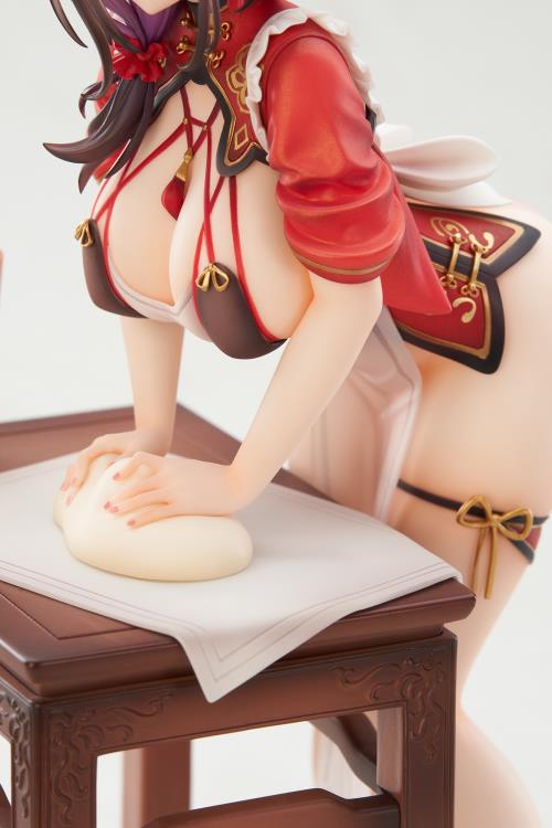 From the Azur Lane video game comes the Ting An (Tender White Jade Ver.) 1/7 scale figure by Apex! This detailed figure is around 9 inches tall and displays Ting An in the kitchen in while she attempts to knead some dough. This figure includes an additional face part to display Ting An with a "heart eyes" expression. Be sure to add this figure to your collection!