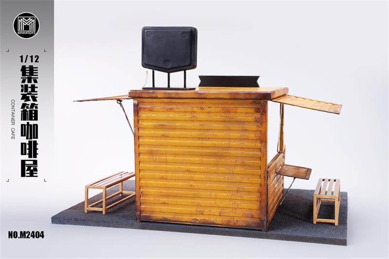 Create your perfect display with this 1/12 scale "Container Cafe" diorama base. Fitting with most 1/12 scale figures, this diorama is perfect for any shop keeper.