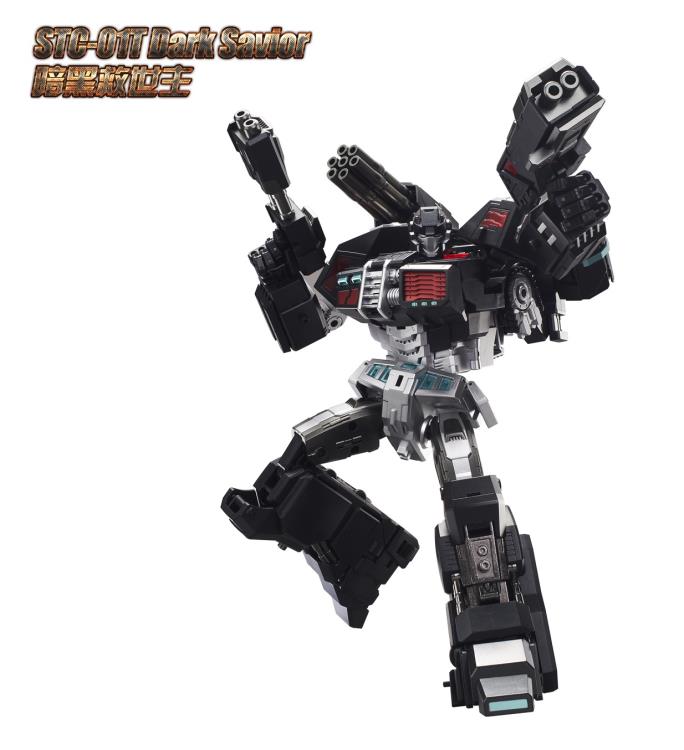 The S.T.Commander Dark Savior from TFC toys stands around 9.50 inches tall in robot mode and converts into a transport vehicle. The S.T.Commander Dark Savior figure is highly articulated and features real rubber tires and an assortment of armor pieces.