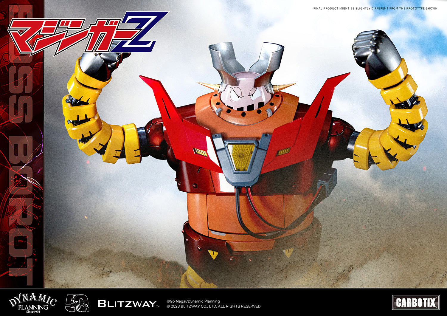 Blitzway development team has prepared a gift that will surprise you, in honor of Mazinger Z, the originator of modern robot cartoons. We recall the humorous BOSS BOROT from the animated series Mazinger Z, whose subject matter was always heavy and serious, would always make us laugh. To recreate BOSS BOROT, from his numerous witty mannerisms to his erratic behavior, required considerable thought on the part of the creators of Blitzway.