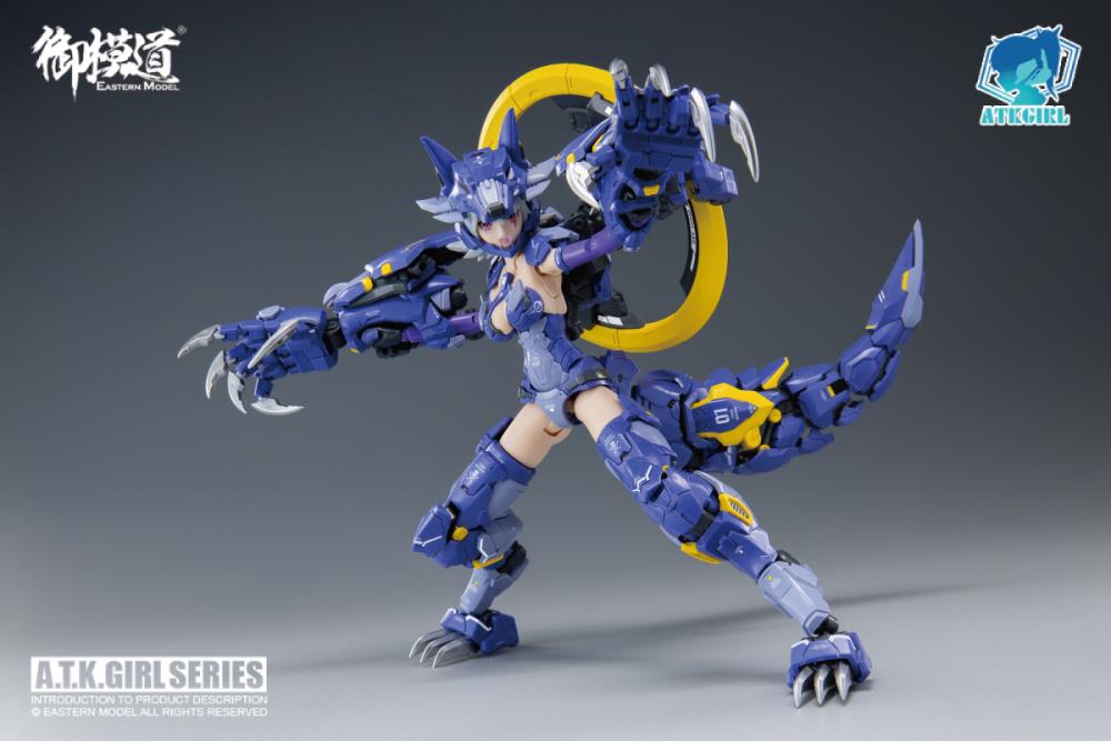 The monster wolf girl "Fenrir" is a 1/12 scale mecha-girl plastic model kit is ready to add to your collection! The wolf robot can be taken apart and used as an exoskeleton battle suit.