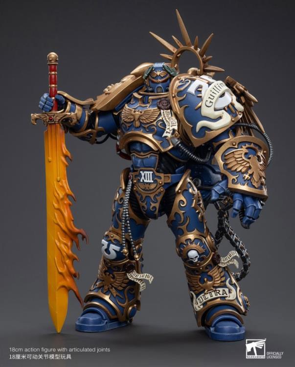 Held by some as a paragon among the Emperor's sons, Roboute Guilliman was as much a patrician statesman and empire-builder as he was an indefatigable warrior. A being of preternatural intelligence, cold reason and indomitable will, Guilliman forged his XIIIth Legion into a vast force of conquest and control, a weapon by which he made himself the master of a stellar domain in the Eastern Fringe of the galaxy, the Realm of Ultramar, which during his lifetime spanned five hundred worlds.