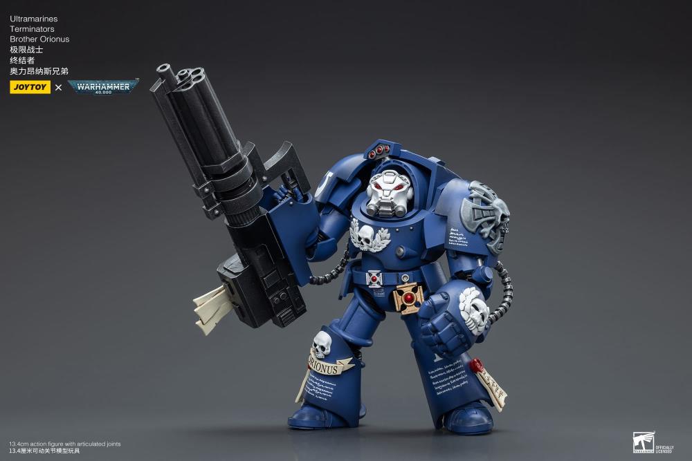 Joy Toy brings the Ultramarines to life with this Warhammer 40K 1/18 scale figure! Highly disciplined and courageous warriors, the Ultramarines have remained true to the teachings of their Primarch Roboute Guilliman for 10,000 standard years. Keeping watch over the Imperium, they personify the very spirit of the Adeptus Astartes.  Each figure includes interchangeable hands and weapon accessories and stands between 4" and 6" tall.