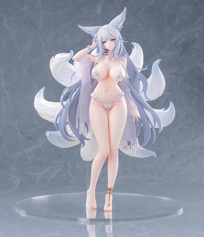 From the Azur Lane video game comes the Shinano (Dreamy White Sands Ver.) 1/6 scale figure by AmiAmi and AniGame! This impressive figure is just under 12 inches tall and displays Shinano in a white bikini that has become undone. Shinano's white fox tails spread out behind as her grey hair drapes down by her knees. Don't miss out on adding this figure to your collection!