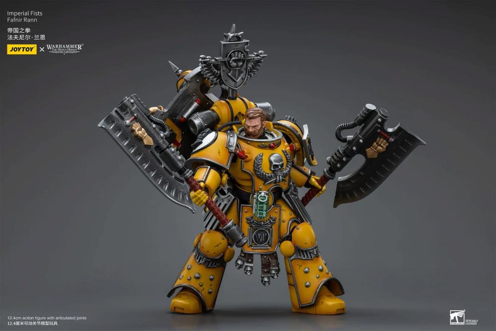 This Warhammer 40K Imperial Fists “The Horus Heresy” product line offers a compelling collection of action figures capturing the essence of the Imperial Fists Space Marine Legion during the pivotal era of “The Horus Heresy.” Meticulously crafted and intricately detailed, these figures showcase the iconic yellow and black color scheme of the Imperial Fists, symbolizing their stoic determination and unwavering loyalty to the Imperium of Man.