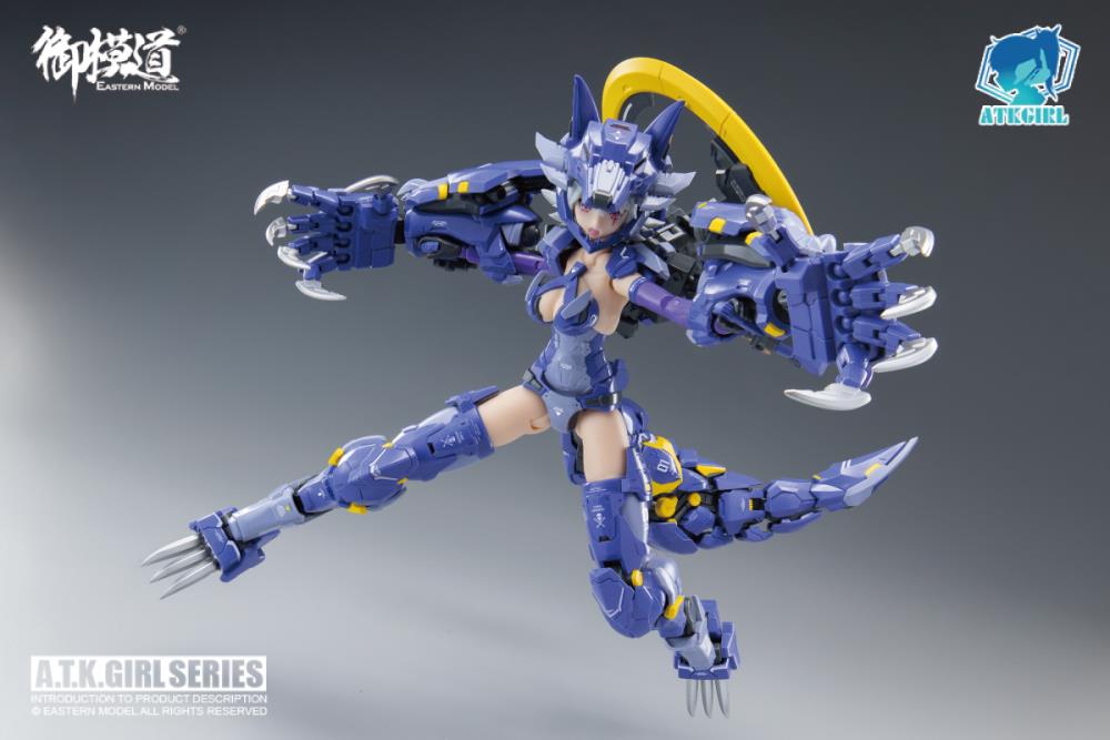 The monster wolf girl "Fenrir" is a 1/12 scale mecha-girl plastic model kit is ready to add to your collection! The wolf robot can be taken apart and used as an exoskeleton battle suit.