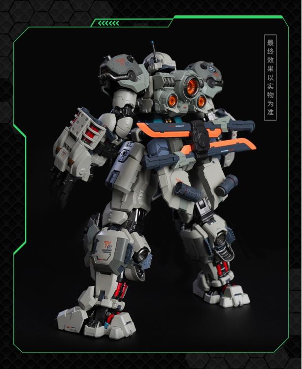 MoShow Toys presents the next line of figures in the Illustrious Class of their Progenitor Effect series of unique mecha action figures: Team Foxhound! 

The Team Foxhound set includes three variations of the Butcher mecha: Standard, Melee, and Breaker.

The standard version features a shield, beam assault rifle, and a rocket launcher. The breaker version features a heavy shock baton, a beam assault rifle, a pair of assault shields, and a thermal battle axe. The melee version features a pair of combat claws